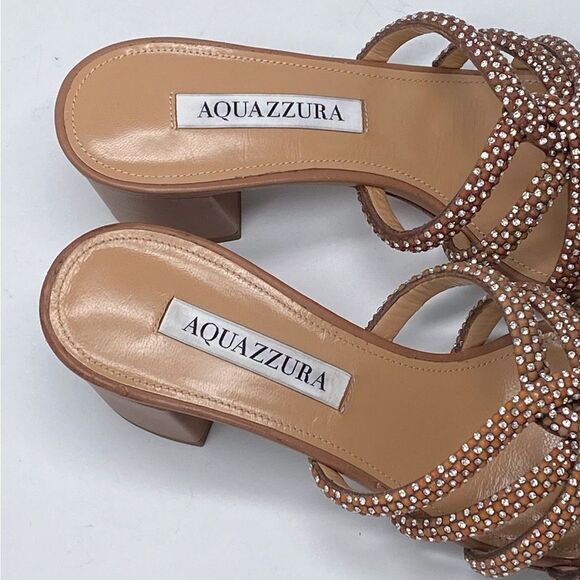 Aquazzura Crystal Leather Sandals size 36.5 - Picture 4 of 14